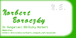 norbert boroczky business card