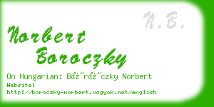 norbert boroczky business card